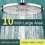 Pommeau de douche rond de 10 pouces, pomme de douche haute pression, pomme de douche à main, support de douche, accessoires de salle de bains