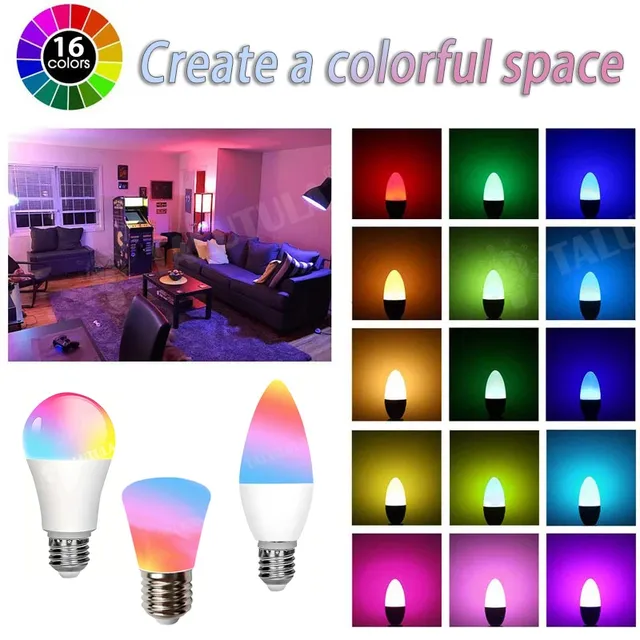Ampoule LED multicolore RGB – vue 3
