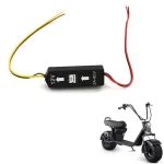 Convertisseur courantcontinu abaisseur tension 24V 80V 12V compatibilité scooters trottinettes vélosélectriques accessoires boitierplastique compact précâblé filsrouge filsnoir filsjaune