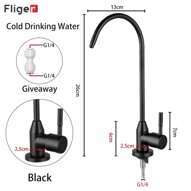 Fliger robinets de cuisine 1/4 "en acier inoxydable – vue 6