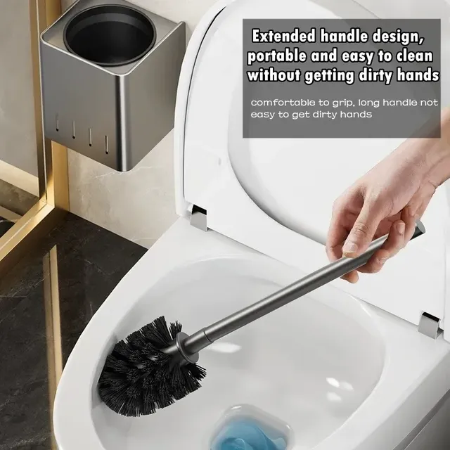 Brosse de nettoyage de toilettes en acier inoxydable – vue 4