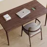 Chaise scandinave minimaliste rembourrée tissu beige… – vue 6