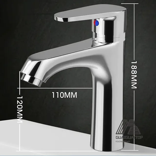Mitigeur lavabo monocommande contemporain chrome poli… – vue 4