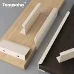 poignée aluminium massif incurvée encastrée cachée profilée minimaliste moderne kaki anticorrosion antirouille angles arrondis longueurs multiples 80mm 120mm 150mm 200mm