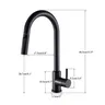 Robinet de cuisine noir flexible à nervures – vue 6