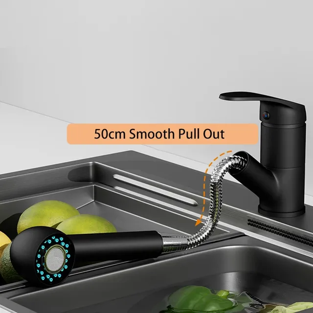 Robinet de cuisine à poignée unique plaqué chrome poli – vue 2