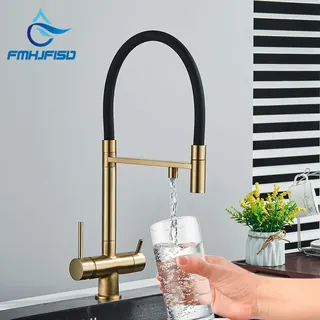 Robinet de cuisine à eau filtrée noir