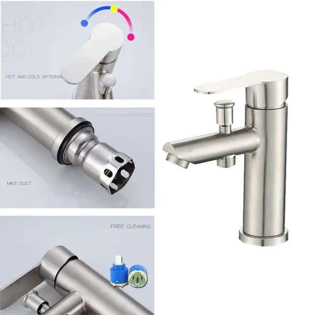 Mitigeur bain douche monotrou inoxydable brossé design… – vue 5