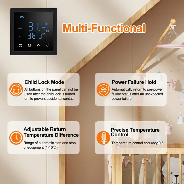 Thermostat intelligent 16A – vue 3
