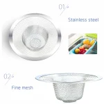 Filtre d&rsquo;évier de cuisine en acier inoxydable, crépine, trou de vidange, piège à déchets