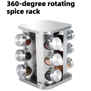 Étagère à épices rotative à 360 degrés en acier inoxydable