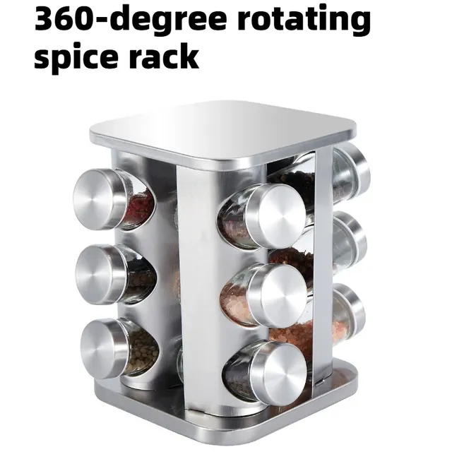 Étagère à épices rotative à 360 degrés en acier inoxydable