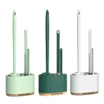 Brosse de toilette murale sans Silicone, outils de nettoyage multifonctionnels en trois pièces avec support, ensembles d&rsquo;accessoires de salle de bains à domicile