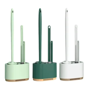 Brosse de toilette murale sans Silicone, outils de nettoyage multifonctionnels en trois pièces avec support, ensembles d&rsquo;accessoires de salle de bains à domicile