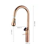 JIENI robinet de cuisine en or Rose – vue 6