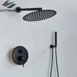 Uythner robinet de douche de salle de bains, pomme de pluie murale avec pulvérisateur à main, robinets de baignoire, système de mélangeur de bain-douche