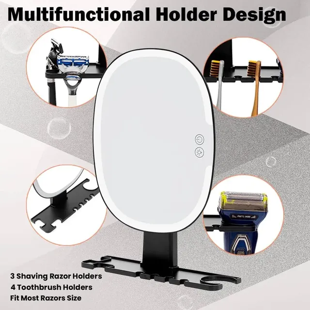 Miroir antibuée LED mural rechargeable batterie 1000mAh… – vue 4