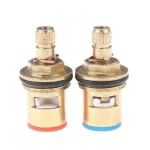 Cartouche de tige de disque en céramique en laiton universel rouge bleu, Valve de robinet intérieure, vannes de robinet pour accessoires de cuisine et de salle de bains