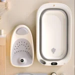 Bassin de douche pour bébé sensible à la température, baignoire pliable et Portable pour bébé, Modes d&rsquo;aide inclinables, usage domestique pour baignoire Lnfants