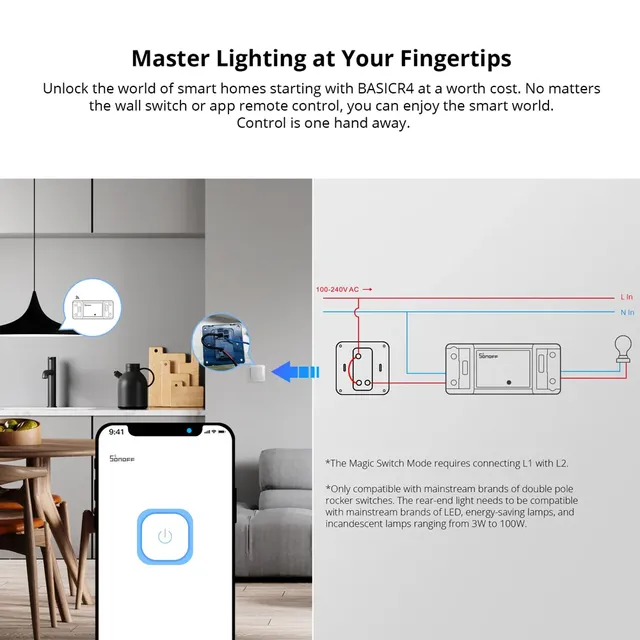 SONOFF BASICR4 WiFi commutateur intelligent ESP32 Mode… – vue 2