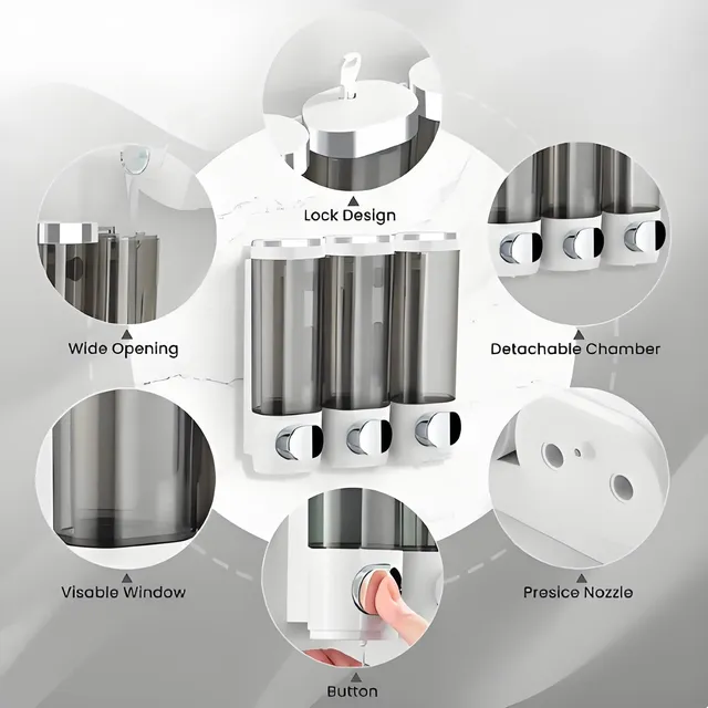 Distributeur de savon liquide 3 pièces – vue 5