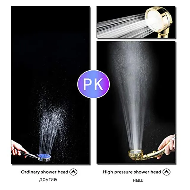 Pommeau de douche doré argent – vue 2