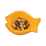 Bol en céramique pour chat de dessin animé, rasage de poisson, conception inclinée, bassin d&rsquo;eau potable pour animaux de compagnie, Base Anti-basculement, bol en céramique incliné de grand calibre