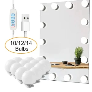 Ampoules LED détachables pour miroir de maquillage professionnel, alimentation USB, lumière pour miroir cosmétique, coiffeuse Hollywood, lumières de vanité