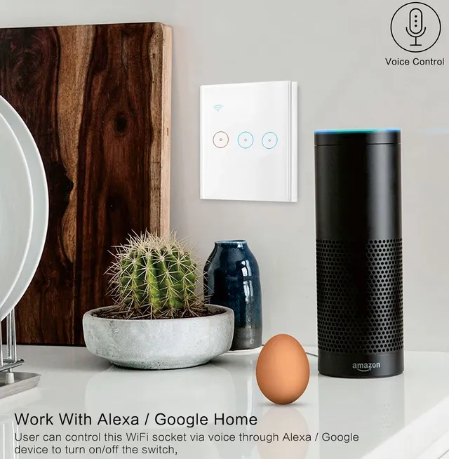 Interrupteur mural tactile wifi intelligent verre trempé… – vue 3