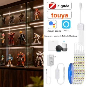 Lumière LED pour maison intelligente, 1 à 6 pièces, Tuya Zigbee, armoire à intensité variable, éclairage intégré, 12V, prise en charge de l&rsquo;assistant Alexa Google, contrôle par application vocale