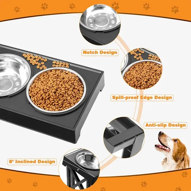 Support de bols doubles surélevés pour chien – vue 5