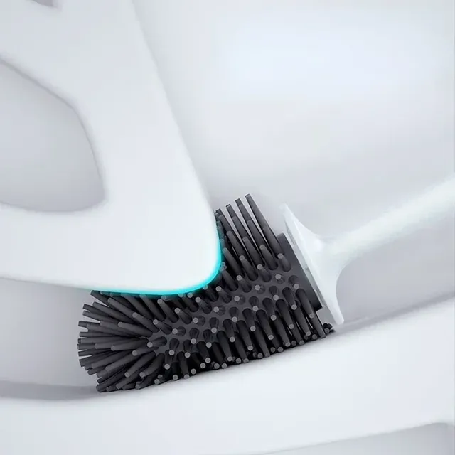 Brosse de toilette noire en Silicone TPR souple – vue 2