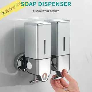 Distributeur mural double savon shampooing revitalisant liquide ABS…