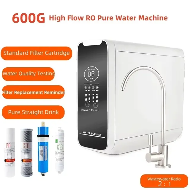 Système de purificateur d'eau 600G débit cuisine Osmose…