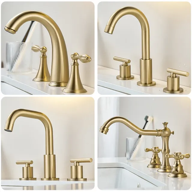 Robinet de lavabo en or brossé – vue 4