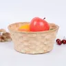 Panier bambou tissé naturel lot cinq rond tressé plat… – vue 4