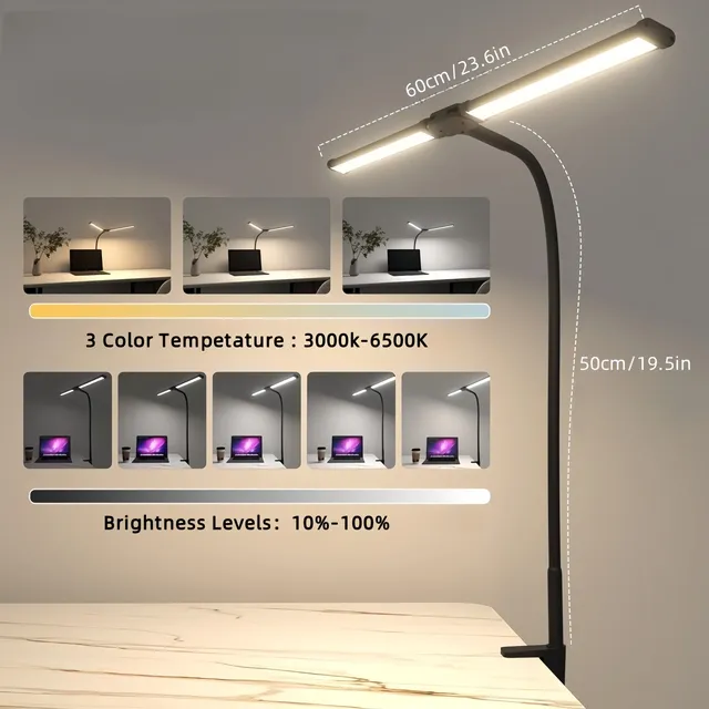 Lampe de bureau LED à Double tête – vue 4