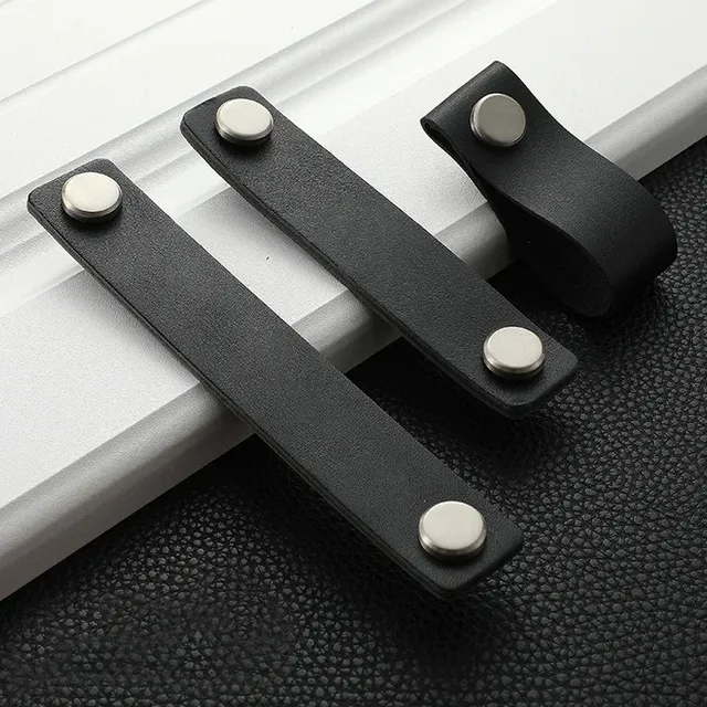 Poignée cuir artisanale minimaliste incurvée lisse… – vue 3