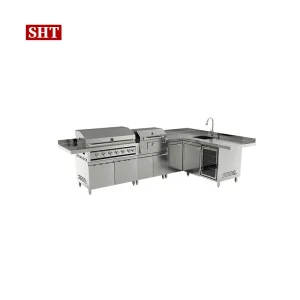 Ensemble d’évier d’armoire de cuisine de Patio portables, armoires d’îlot de cuisine extérieures en acier inoxydable Ensemble d’évier d’armoire de cuisine de Patio portables, armoires d’îlot de cuisine extérieures en acier inoxydable