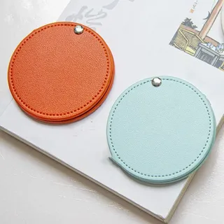 Creatrive miroir rotatif rond en cuir Mini miroir de beauté rond à…