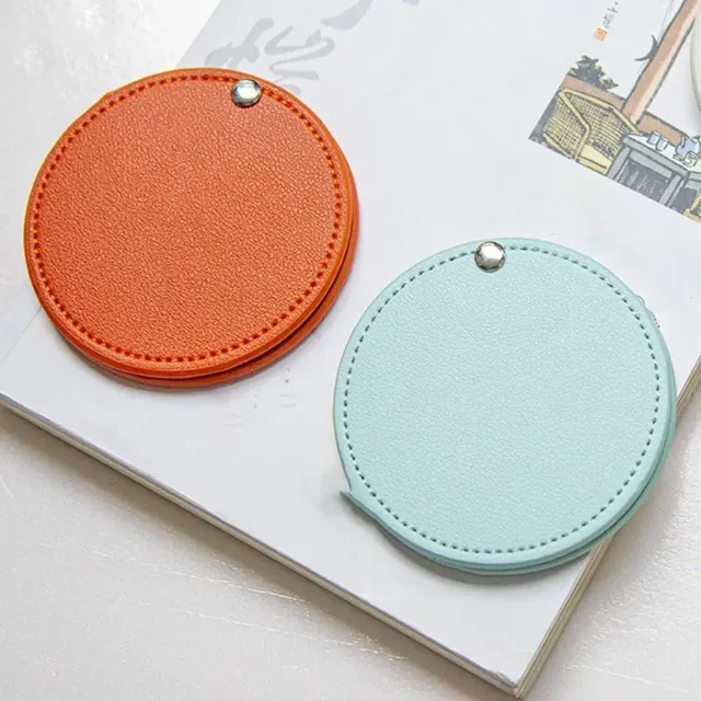 Creatrive miroir rotatif rond en cuir Mini miroir de…