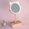 Miroir de maquillage LED avec oreilles