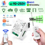 Tuya – interrupteur intelligent sans fil WiFi RF, 110V 220V 230V 10A, relais 2CH, prise en charge d&rsquo;alexa Google Home pour télécommande, moteur de Garage léger