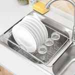 Mir de Lavage de Fruits et Légumes en Acier Inoxydable, Rétractable sur l&rsquo;Évier, à Maille T1