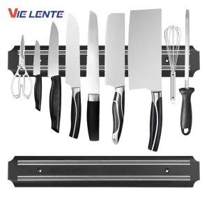 Porte-couteau magnétique mural de cuisine, outils de quincaillerie, étagère multifonctionnelle Simple absorbante, outils de cuisine à rayures en plastique