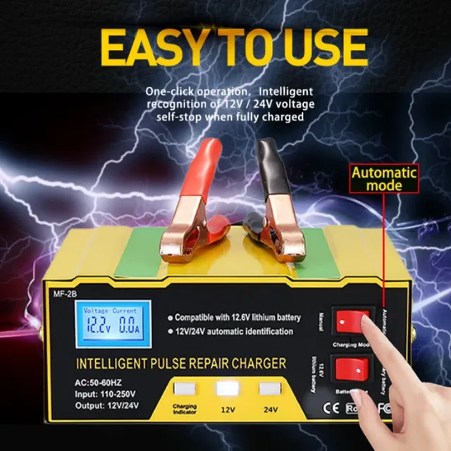 Chargeur de batterie de voiture automatique 12V 24V – vue 3