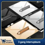 YINKA Accueil interrupteur de lampe électrique prise de courant double USB, 110 – 240V, 1 / 2 / 3 / 4 ascenseur, interrupteur de salon à la maison, interrupteur mural LED noir interrupteur murale