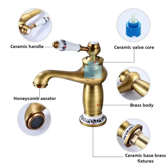 Robinet de salle de bains finition Bronze Antique – vue 7
