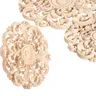 Applique sculptée en bois à motif de fleurs rondes non… – vue 5