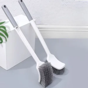 Brosse de toilette à usage domestique, sans coins morts, tête carrée à Long manche, suspension murale, brosse de toilette incurvée à poils souples